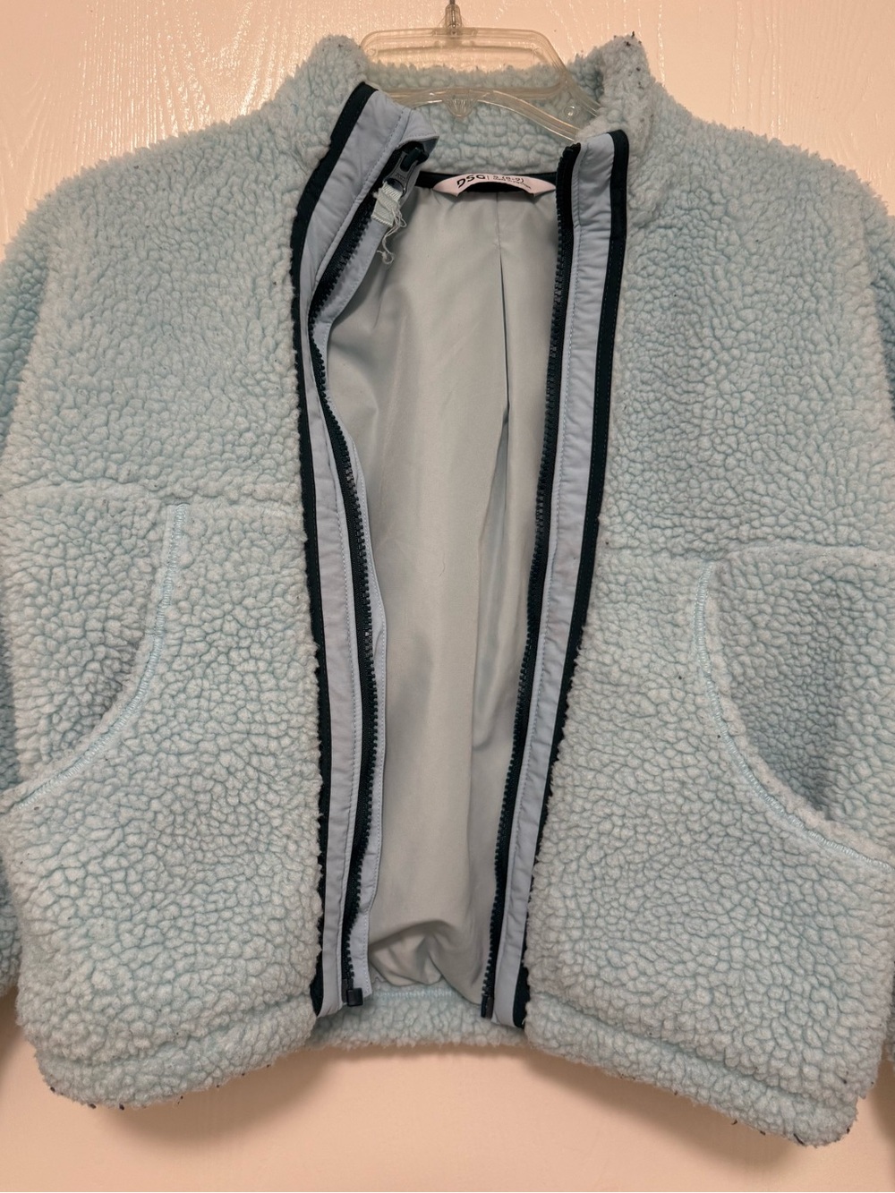 DSG Pale Blue Teddy Sherpa Zip Jacket for Kids